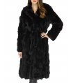 Black Rabbit Fur Coat