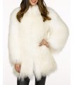 White Mongolian Fur Coat