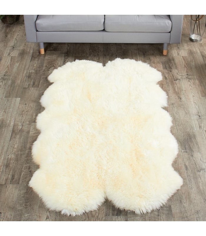 Brand New HUGE Large White Ivory Genuine Merino Sheep skin Fur Rug Carpet ECO 