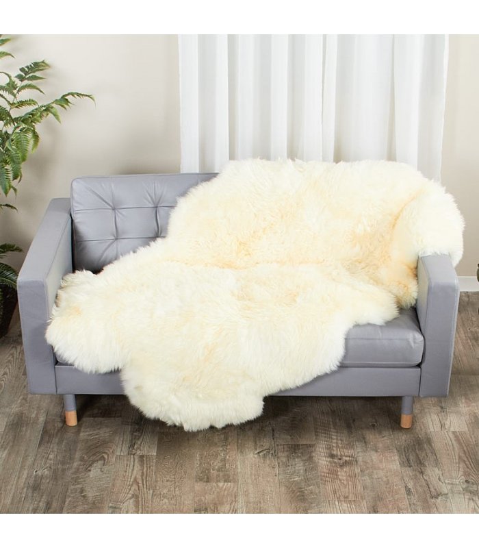 Brand New HUGE Large White Ivory Genuine Merino Sheepskin Fur Rug Carpet NATURAL 