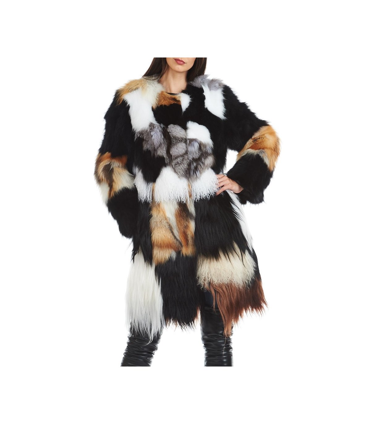 The Patchwork Multi Fur Coat: FurSource.com