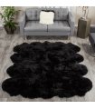 8 Pelt Charcoal Black Sheepskin Fur Rug (Octo)