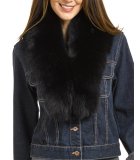 Fur Collar / Scarf - Black Fox Fur: FurSource.com