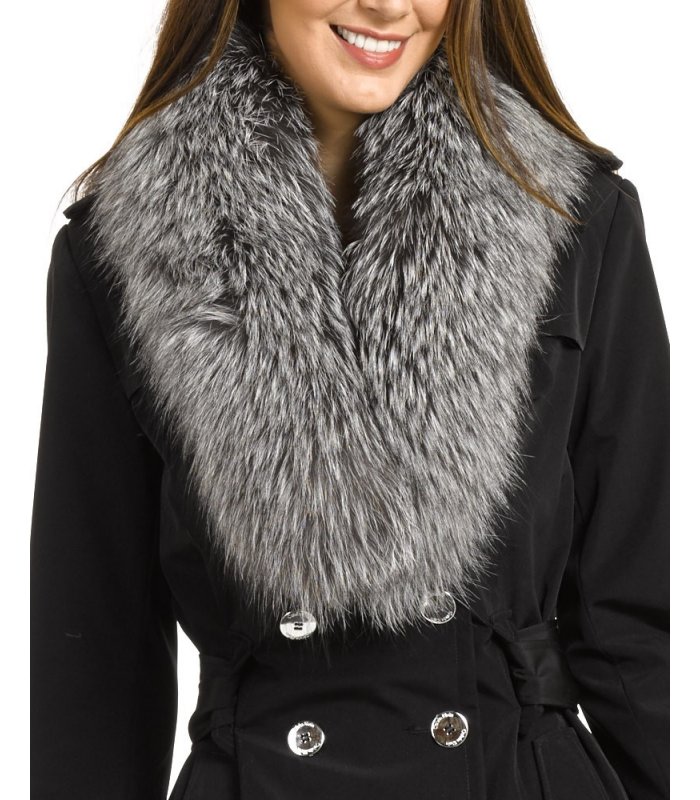Fox Fur Collar Silver Tips Women's Accessories Scarves & Wraps Collars & Bibs 