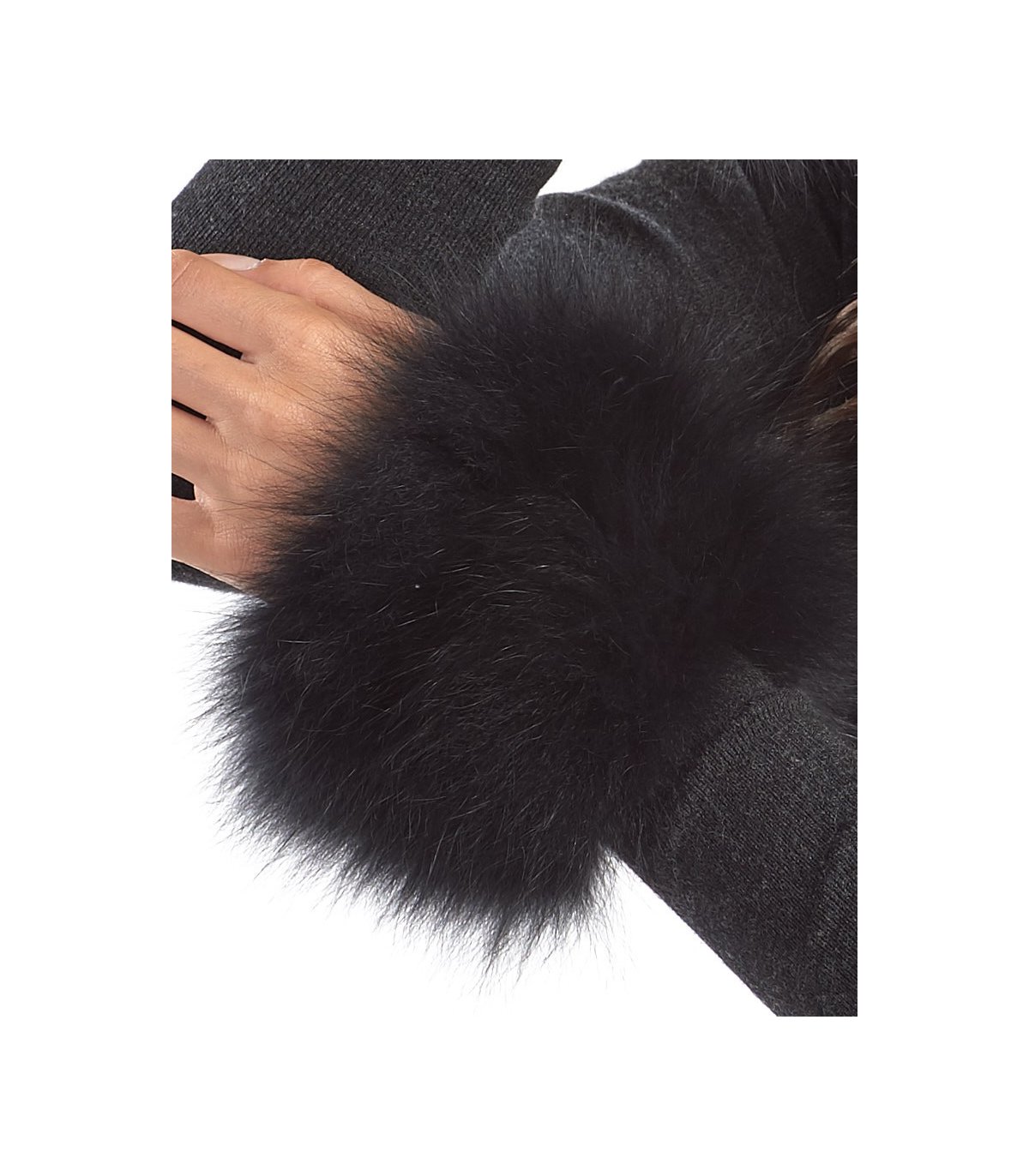 Fox Fur Cuffs in Black: FurSource.com