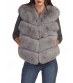 Fox Fur Vest in Grey