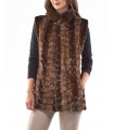 Sectioned Mink Fur Vest in Mahogany