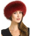 Red Fox Fur Headband in Scarlet