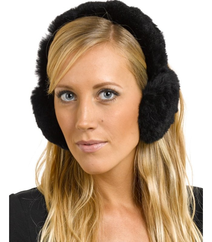 ZLYC Womens Girls Genuine Rabbit Fur EarMuffs Adjustable Ear Warmers 