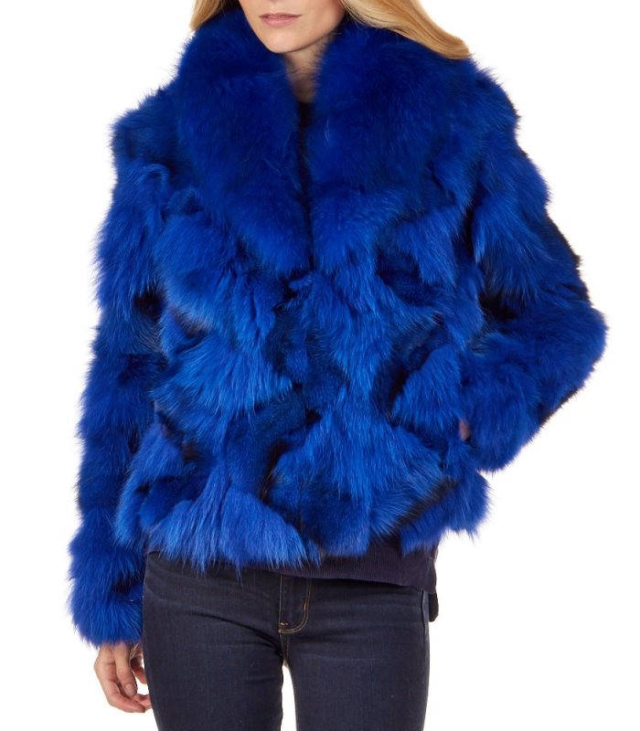 Fox Fur Jacket In Royal Blue Fursource Com, Royal Blue Faux Fur Coats Plus Size Uk