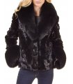 Sculptured Mink Fur and Fox Fur Jacket