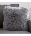 Double Sided Longwool Sheep Fur Pillow in Dover