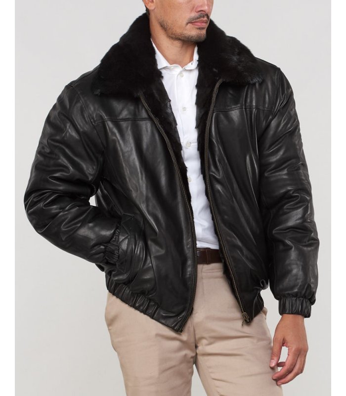 Mink Fur Er Jacket Reversible To, Mens Leather Mink Coat