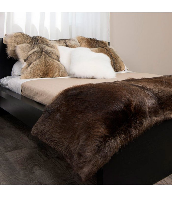 Real Fur Rug Beaver Carpet Living Room Hunting House Fourrure Pelz Pelliccia 