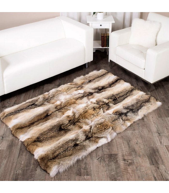 Coyote Rug Real Fur Rugs For At, How To Make A Coyote Skin Rug