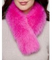 Hot Pink Fox Fur Collar