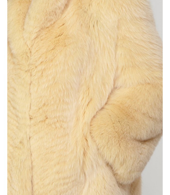 Fox Fur Coat in Yellow: FurSource.com
