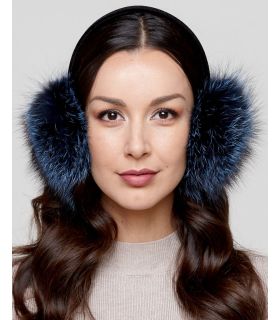 Winter Ultralarge Warm 100%Real Fox Fur Earmuffs Earlap Ear Muff Leather Bracket 