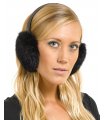 Rabbit Fur Ear Muffs with Italian Leather Band