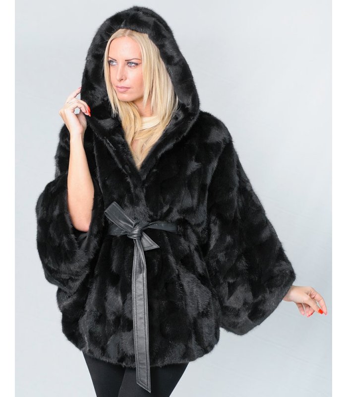 black fur cape
