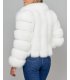 Diva White Fox Fur Jacket with Vertical Panels