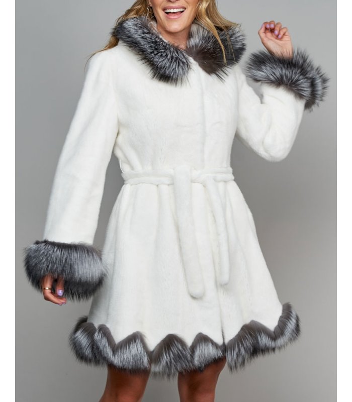 Cambridge White Mink Fur Princess Coat, How Much Is A White Mink Coat