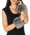 Fur Slap on Cuffs - Silver Fox Fur
