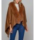 Cashmere Poncho with Fox Fur Collar