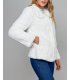 Giovanna Knit Rex Rabbit Fur Jacket in White