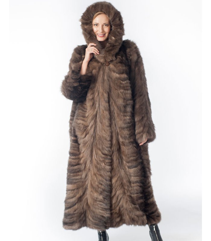 Shop for Sable Fur Coat with Hood at Fursource