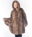 Sable Fur Semi-Coat with Hood