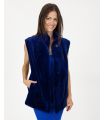 Midnight Blue Sheared Mink Vest