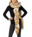 Large Natural Coyote Fur Boa Scarf with Leather Ties