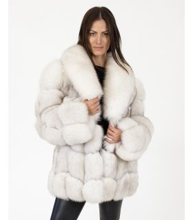 Mens New Fashion Full Pelt Pink Real Fox Fur Hood Coat Nature Fur Jacket  Outwear