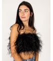 Black Ostrich Feather Top