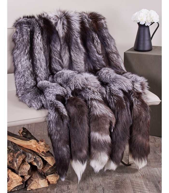 High Quality Thick Long Fur Professionally Tanned Silver Fox 