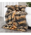 Custom Full Pelt Grey Fox Fur Blanket / Fur Throw