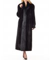 The Caitlin Black Mink Coat with Fox Tuxedo Collar