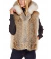The Coyote Fur Vest with Collar for Women